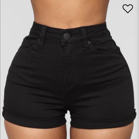 Fashion Nova Pants - Black high rise shorts